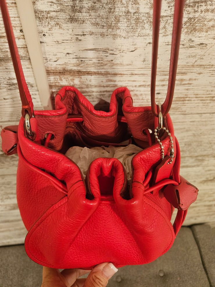 RED FLOWER LEATHER PURSE $395