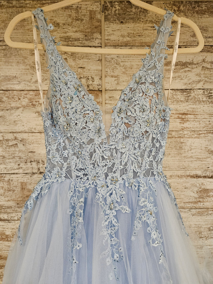BLUE LAYERED A LINE GOWN