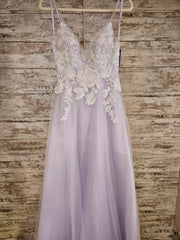 LAVENDER/FLORAL A LINE GOWN