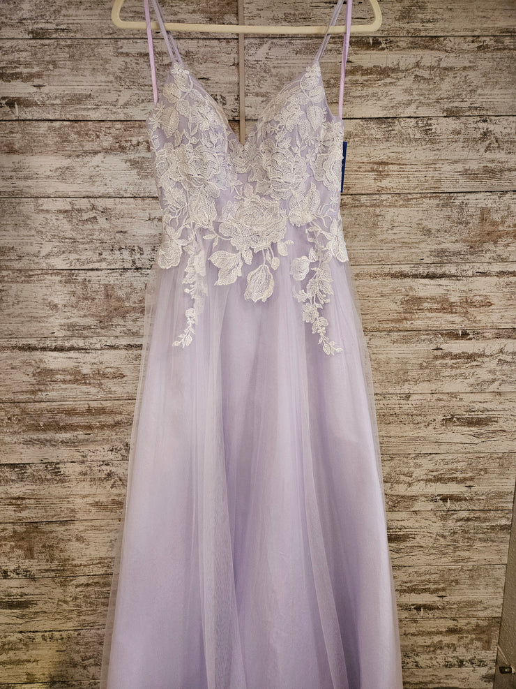 LAVENDER/FLORAL A LINE GOWN