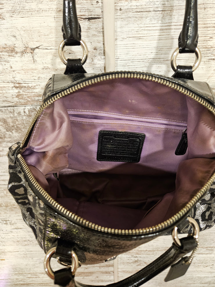 SILVER/BLACK OCELOT PURSE $495