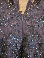 NAVY/FLORAL A LINE GOWN