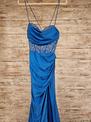 ROYAL BLUE LONG EVENING GOWN