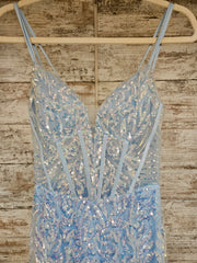 BLUE SPARKLY MERMAID GOWN