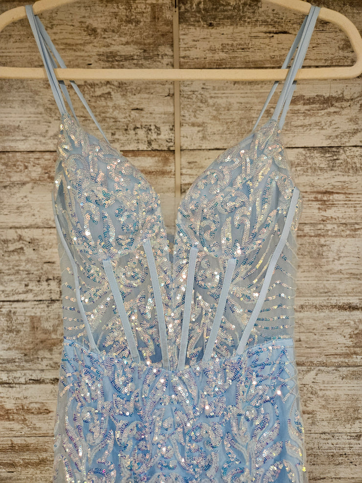 BLUE SPARKLY MERMAID GOWN