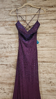 PURPLE SPARKLY LONG DRESS-NEW