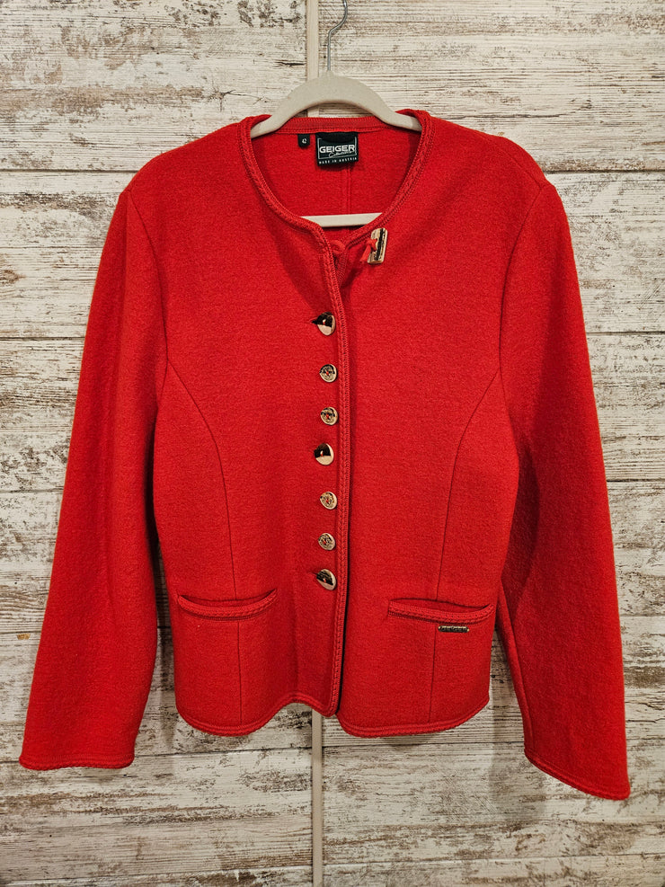 RED BOILED WOOL JACKET $460