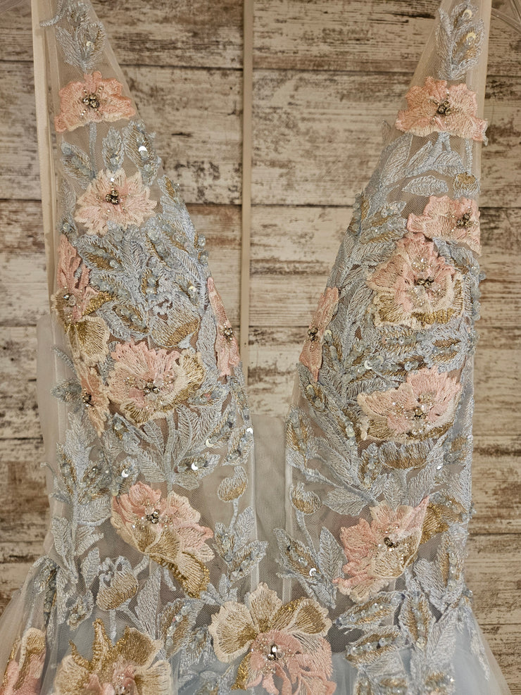 BLUE/PINK FLORAL A LINE $850