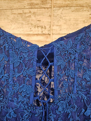 ROYAL BLUE/FLORAL MERMAID GOWN
