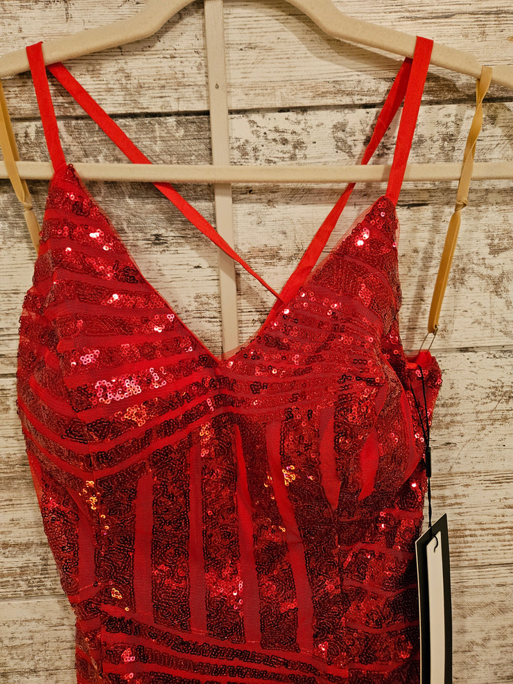 RED SPARKLY SHORT DRESS (NEW)