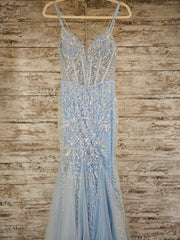 BLUE SPARKLY MERMAID GOWN