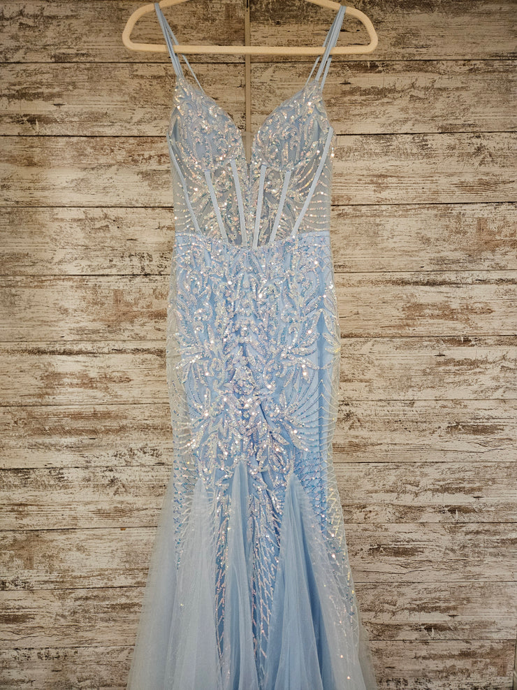 BLUE SPARKLY MERMAID GOWN