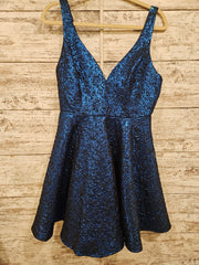 ROYAL BLUE SPARKLY SHORT DRESS