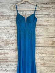 TEAL SPARKLY LONG EVENING GOWN