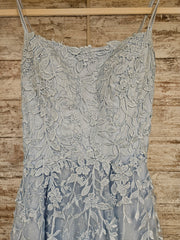BLUE/FLORAL A LINE GOWN