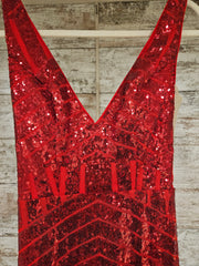 RED SPARKLY MERMAID GOWN (NEW)