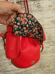RED FLOWER LEATHER PURSE $395