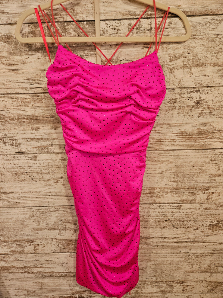 PINK SPARKLY SHORT DRESS