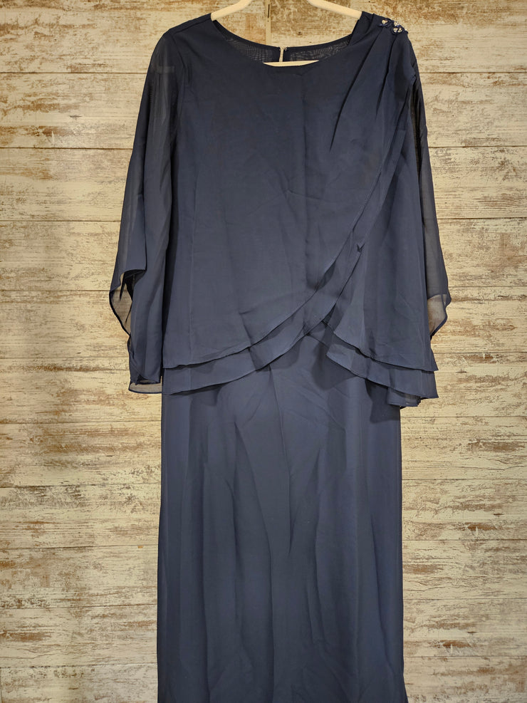 NAVY LONG EVENING GOWN (NEW)