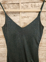 GREEN SPARKLY SHORT DRESS