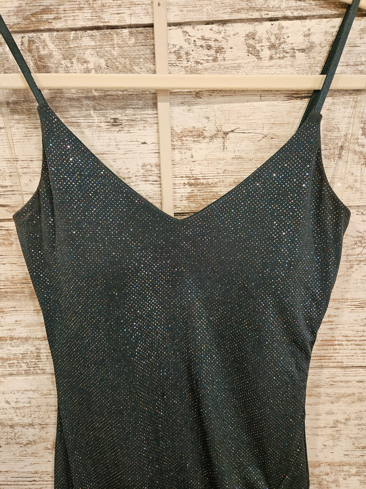 GREEN SPARKLY SHORT DRESS