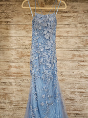 BLUE/FLORAL MERMAID GOWN (NEW)