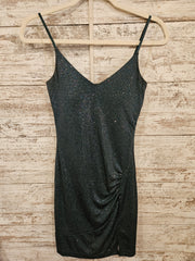 GREEN SPARKLY SHORT DRESS