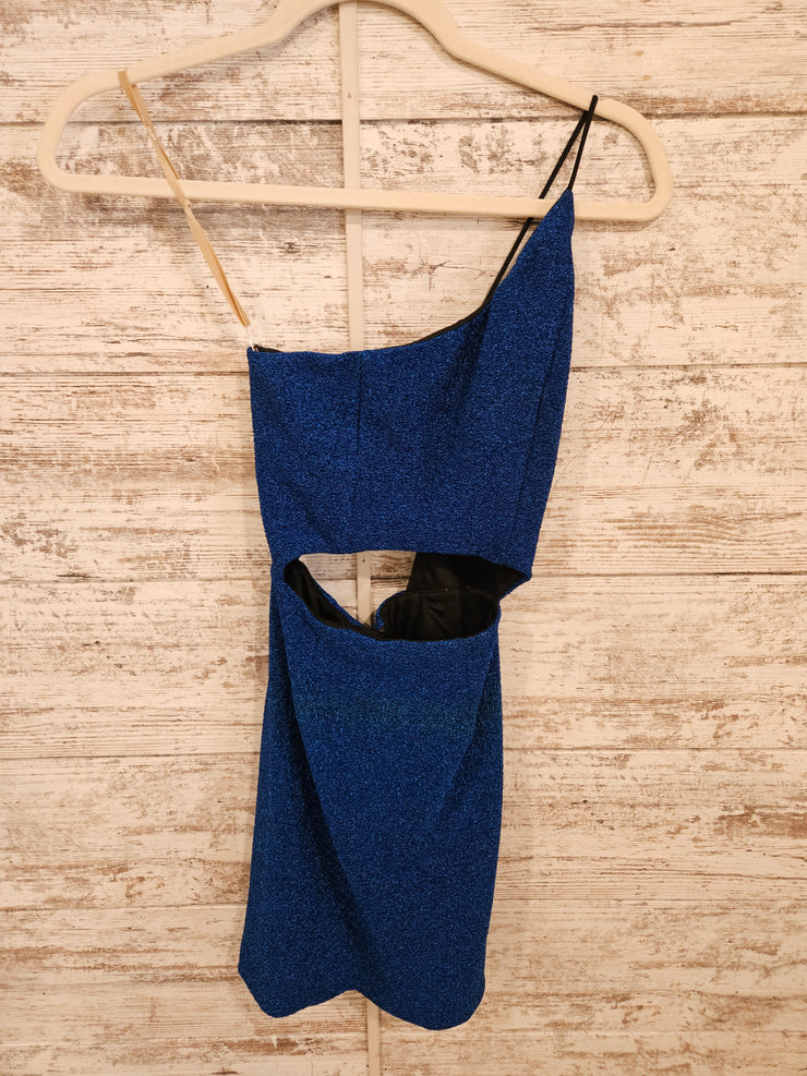 ROYAL BLUE SPARKLY SHORT DRESS