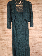 GREEN SPARKLY 2 PC. DRESS SET