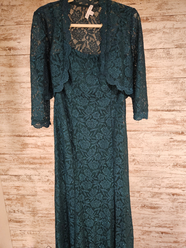 GREEN SPARKLY 2 PC. DRESS SET