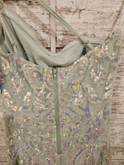 GREEN SPARKLY SHORT DRESS