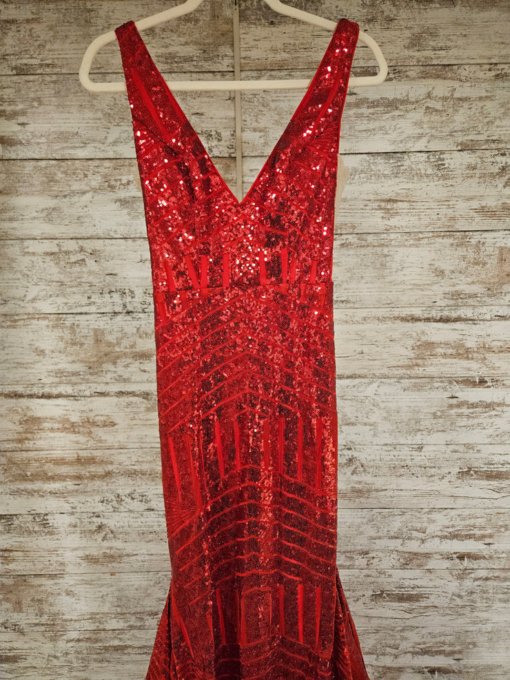 RED SPARKLY MERMAID GOWN (NEW)