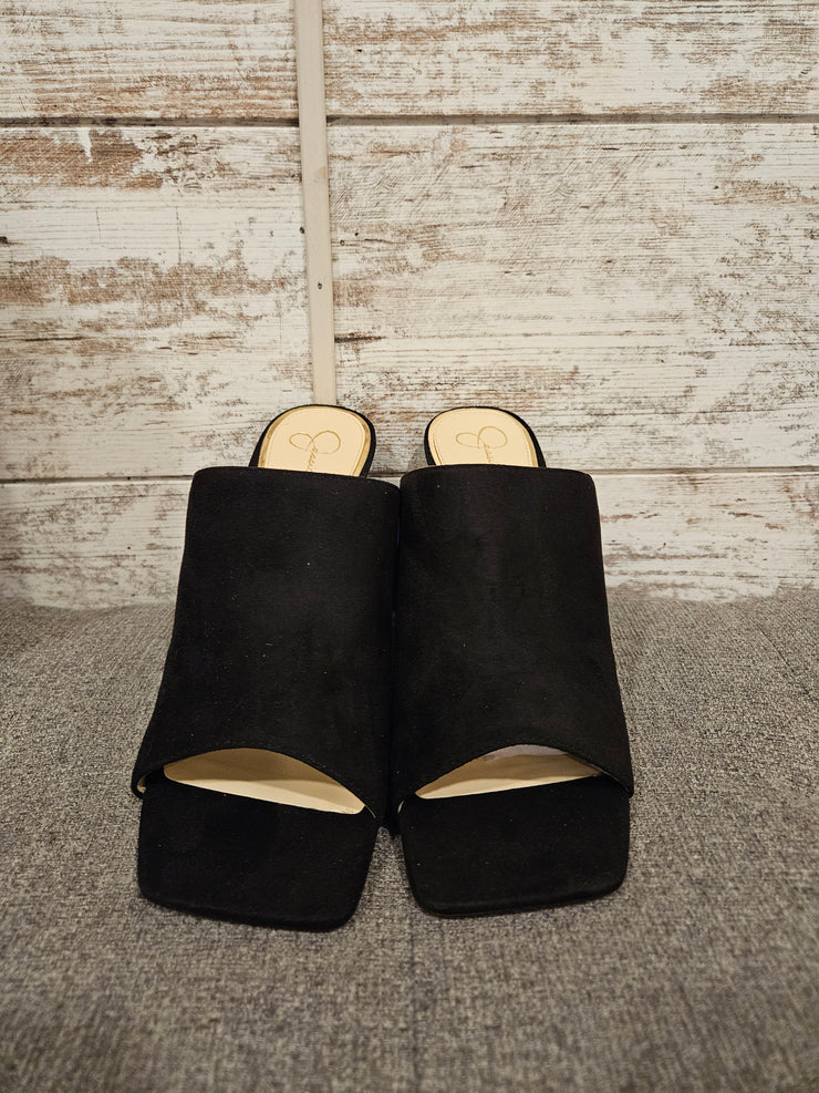 BLACK MICROSUEDE HEELS (NEW)