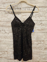 BLACK SEQUIN SHORT DRESS