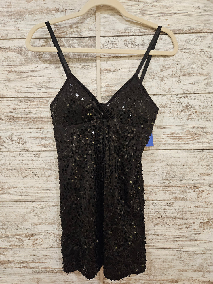 BLACK SEQUIN SHORT DRESS