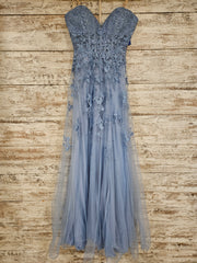 BLUE/FLORAL A LINE GOWN $500