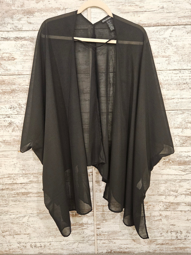 BLACK SHEER OPEN SHAWL