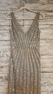 GOLD BEADED LONG DRESS (NEW)