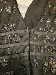 BLACK SPARKLY ALINE GOWN