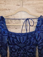 ROYAL BLUE SPARKLY SHORT DRESS