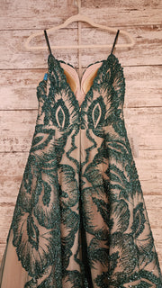 GREEN/NUDE SPARKLY GOWN-NEW