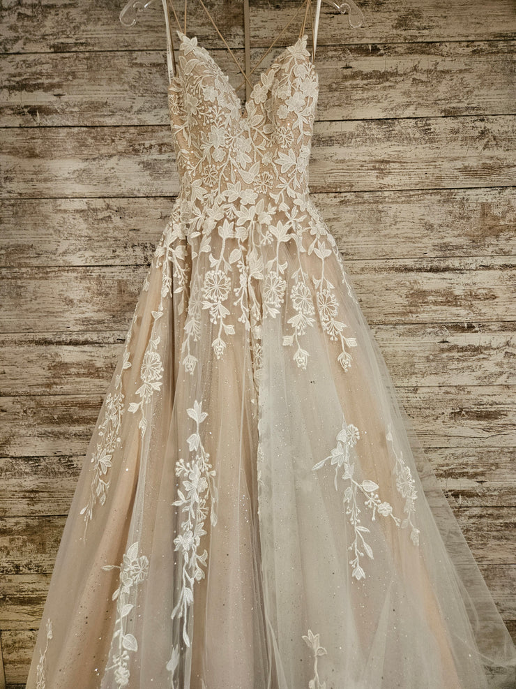 IVORY/FLORAL A LINE GOWN (NEW)