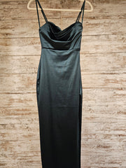 GREEN LONG EVENING GOWN