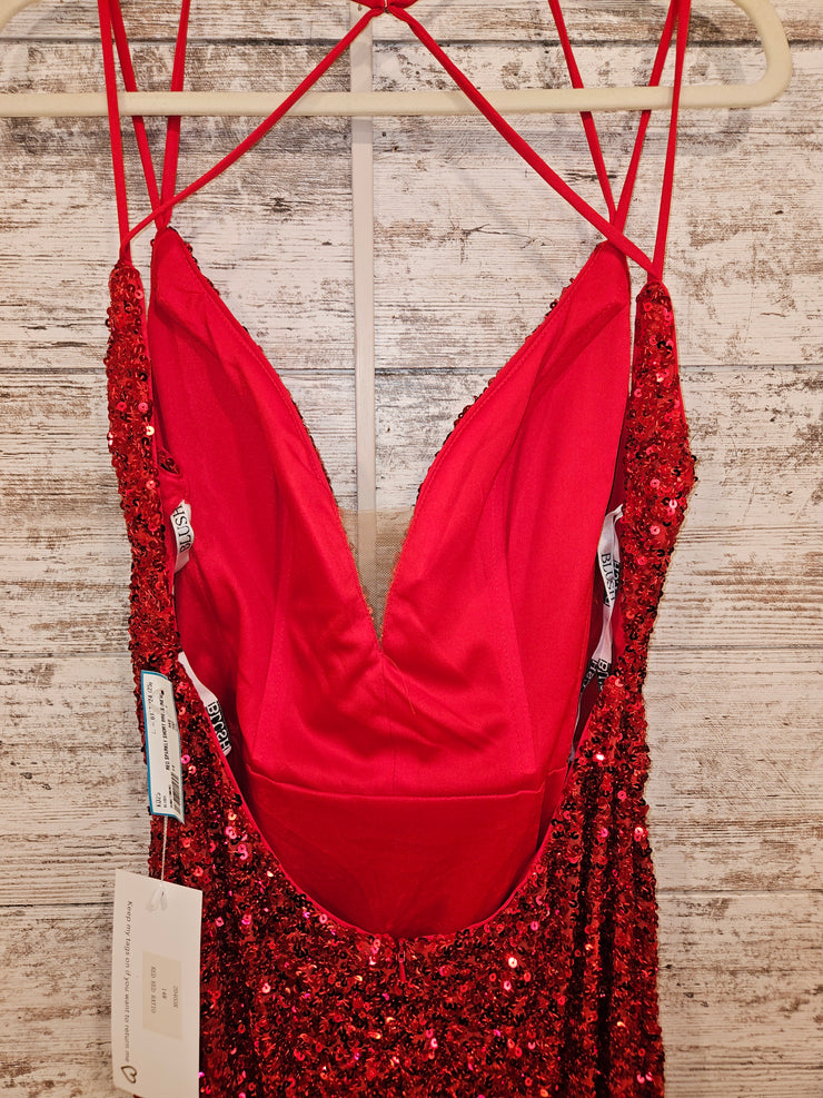 RED SPARKLY SHORT DRESS (NEW)