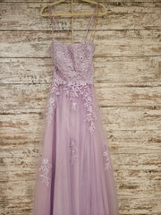 LAVENDER/FLORAL A LINE GOWN