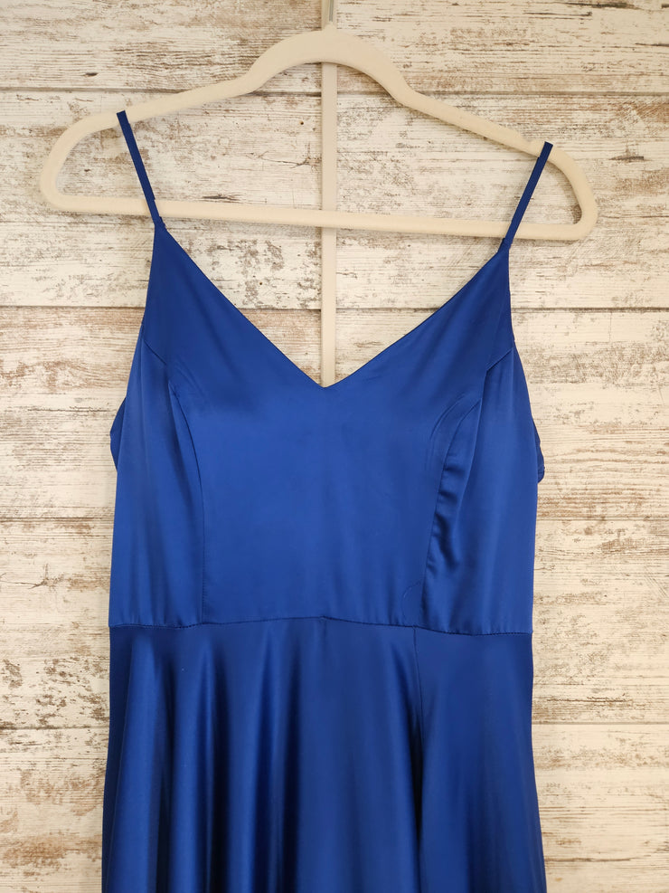 ROYAL BLUE A LINE GOWN