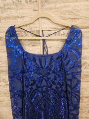 ROYAL BLUE SPARKLY SHORT DRESS