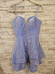 LAVENDER SPARKLY SHORT DRESS