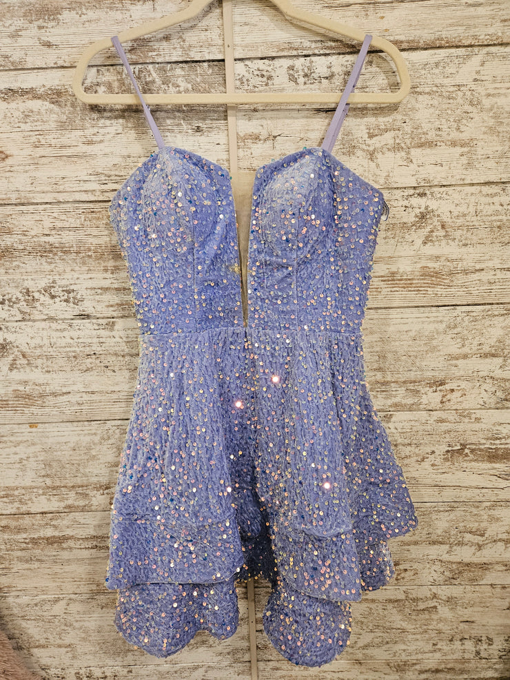LAVENDER SPARKLY SHORT DRESS