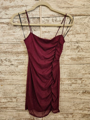 BURGUNDY SPARKLY SHORT DRESS